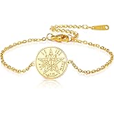 TEAMER Tetragrammaton Pentagram Bracelet Adjustable Solomon Talisman Pentacle Bracelet Protection Jewelry For Women Men