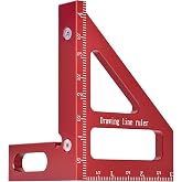 Aleric Imperial 3D Multi Angle Measuring Ruler, High Precision 45/90 Degree Woodworking Tools Aluminum Alloy Miter Triangle Ruler Measuring Tools for Engineer Carpenters