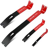 TOOLEAGUE 4Pcs Flat Pry Bar Set,5-1/2",7-1/2",10",15" | Utility Heavy Duty Crow Bar with Nail Puller,Woodworking Tools for Prying, Scraping, Lifting, Pulling, Home Remolding