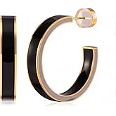 Milan Chiva Gold Chunky Hoop Earrings for Women Statement 14K Plated Thick Huggie Trendy Jewelry