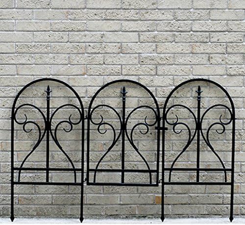 未使用品 ガーデンフェンス ゲート 高さ90cm 柵 扉 門扉 庭 アイアン ブラック ゲートセット 園芸