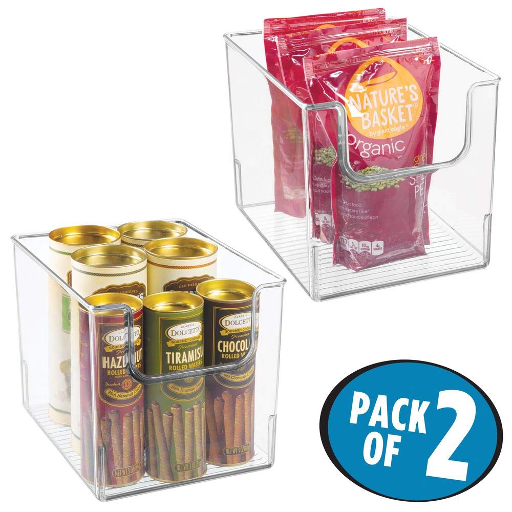 mDesign Plastic Open Front Food Storage Bin for Kitchen Cabinet, Pantry ...