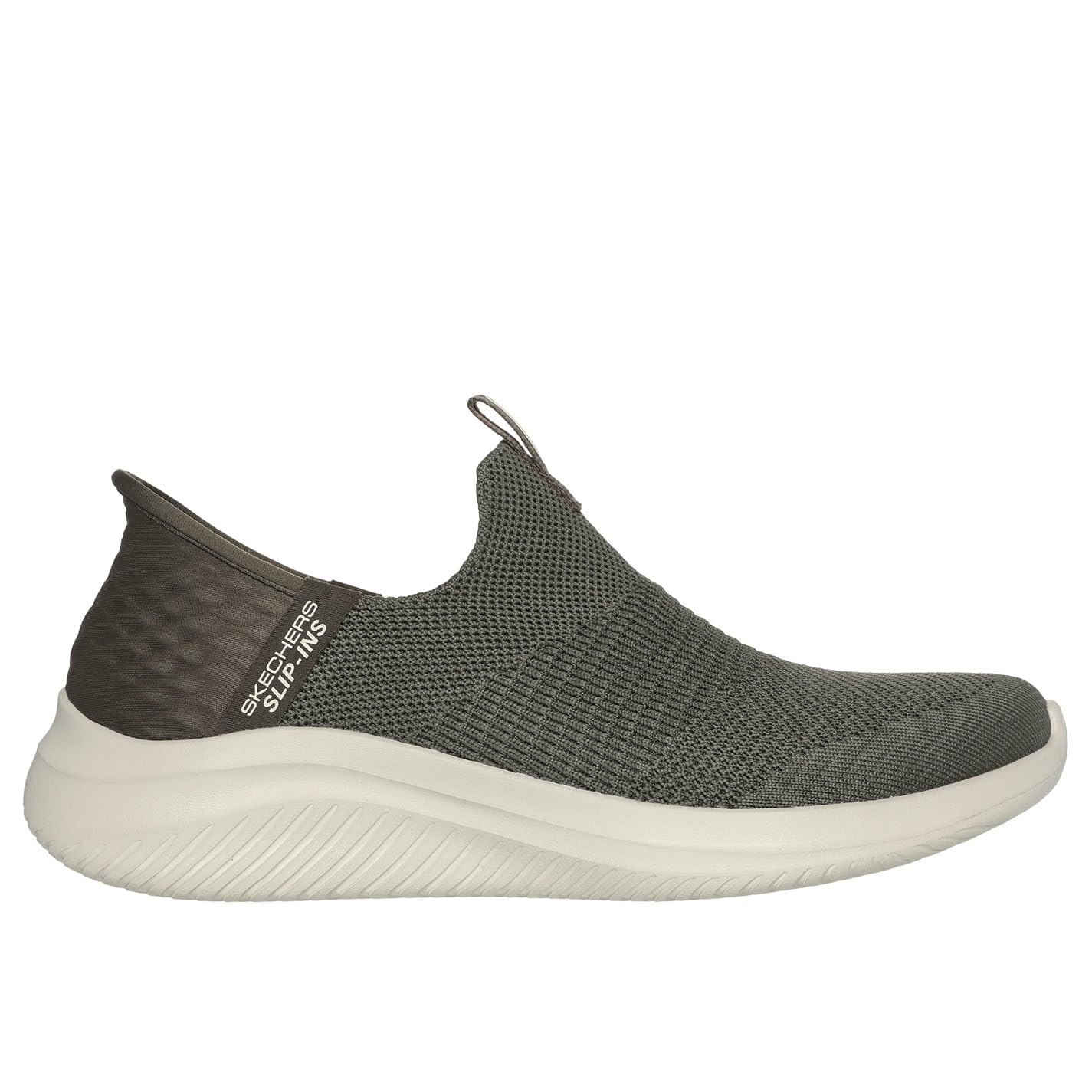 SKECHERS Women’s Ultra Flex 3.0-Cozy Streak Hands Free Slip-INS Sneaker, OLV=Olive, 7