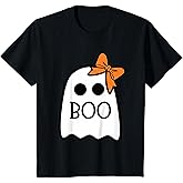 Toddler Ghost with Bow Boo Girls Halloween T-Shirt
