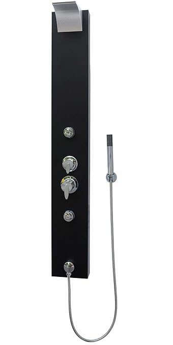 Duschpaneel Duschsäule Duschsystem Wasserfall Regendusche Duscharmatur Handbrause Duschbrause Massagedüsen Dusche Schwarz Eck