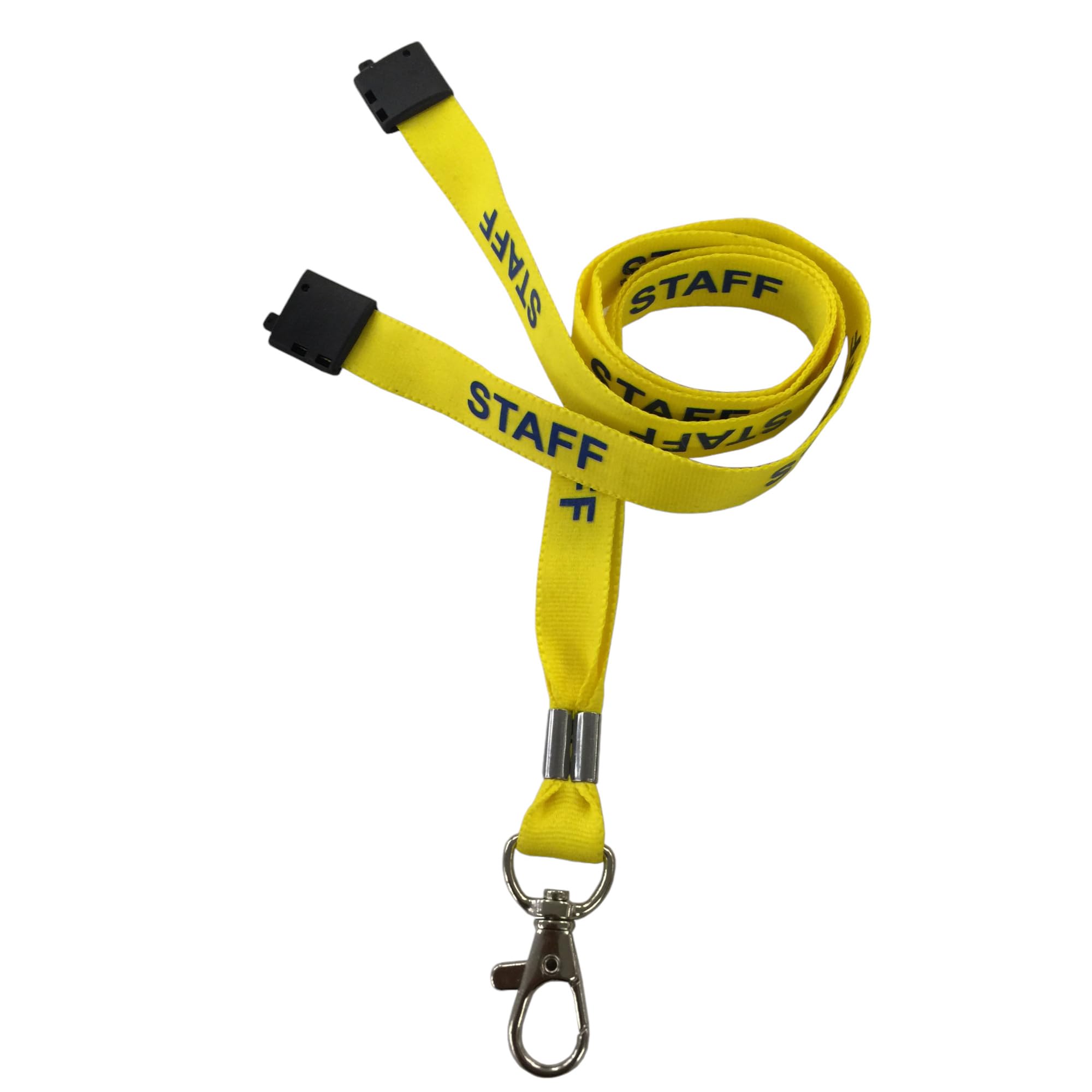 Customcard Ltd Yellow Staff Lanyard with Safety Break & Metal Clip - 45cm Drop, 15mm Width - Comfortable & Durable Staff Lanyards for Office, School & Events - Professional Yellow Design (Pack of 1)