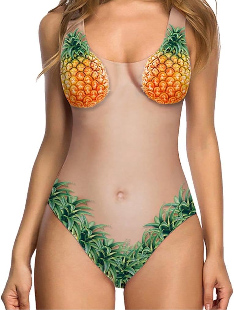 Syban.Women Sexy High Cut One Piece Swimsuit Funny Bathing Suit Monokini Swimwear（Green ,
