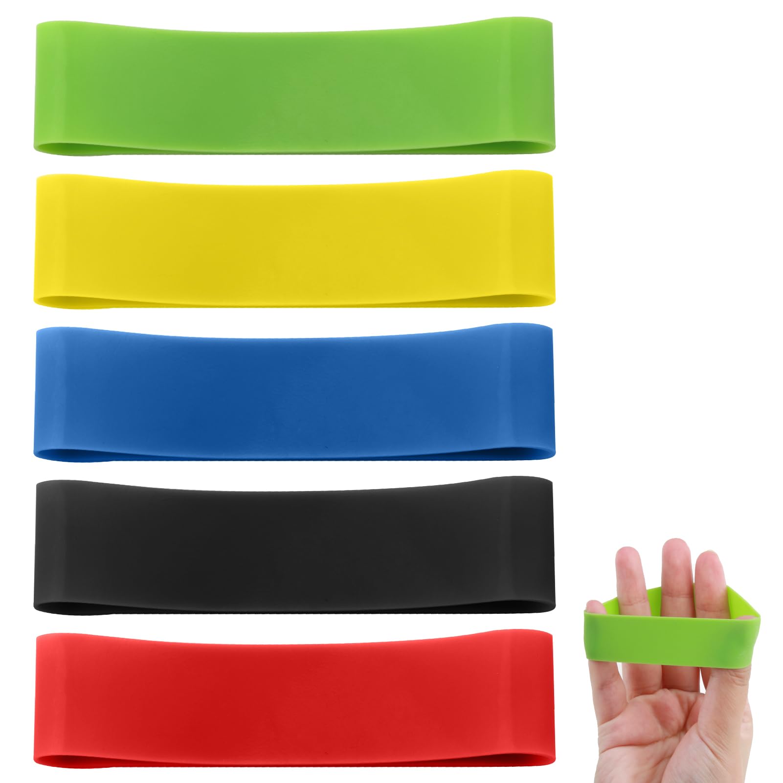 5PCS Hand Band Set - Hand Exerciser, Strengthener, Resistance Bands for Finger Strength Training, Injury Rehabilitation, Sports & Stress Relief