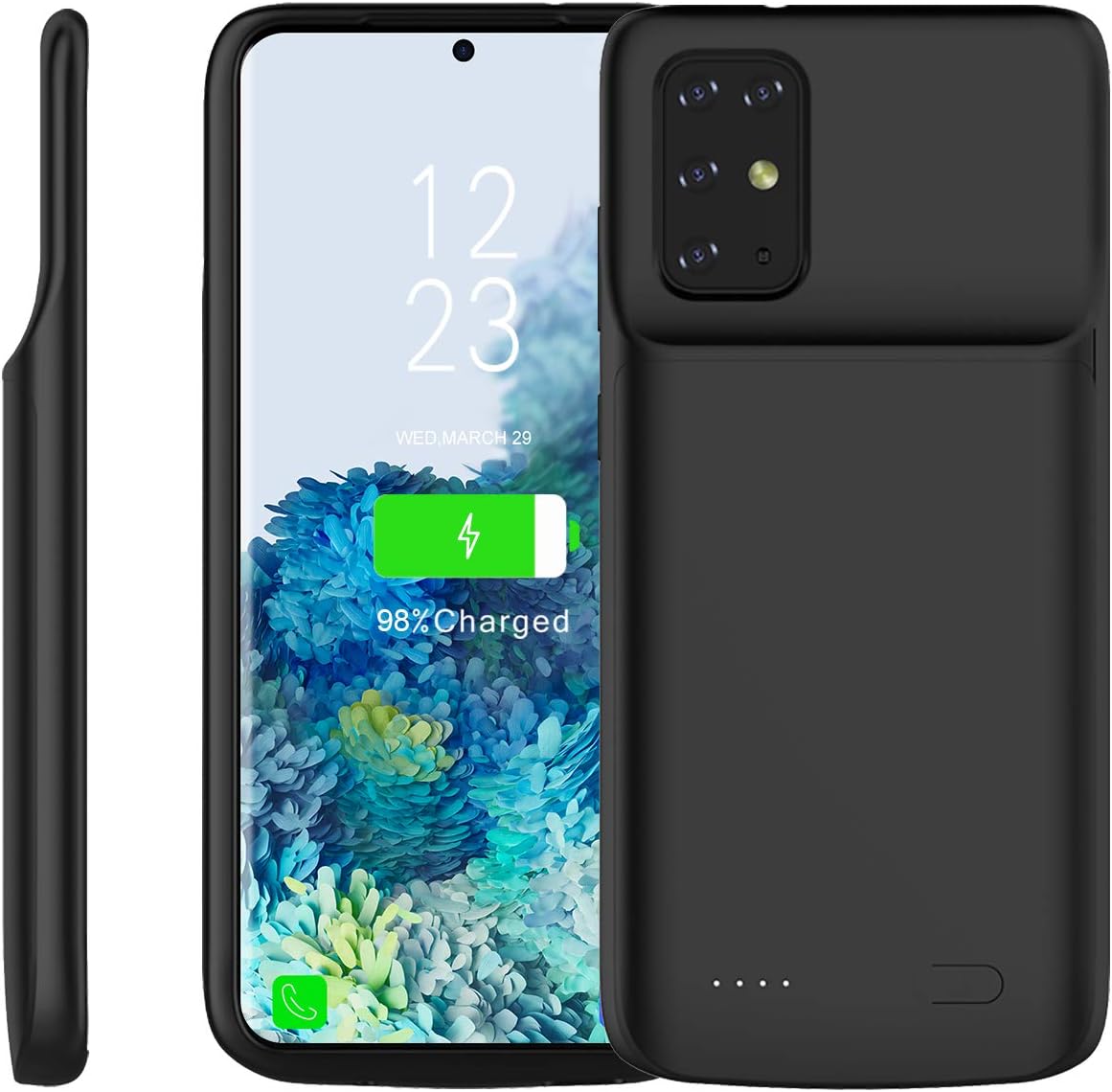 Compatible With Galaxy S20 Plus Battery Case, 6000mAh Portable Rechargeable External Battery Pack Charger Case Power Bank Charging Cover for Samsung Galaxy S20 Plus 6.7 Inch (Black)