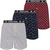 Noble Hues Mens Underwear Cotton Boxers Pack - Mens Boxers with Everyday Comfort, Cool & Breathable Boxers for Men