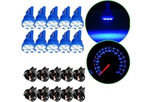 10x T10 194 168 Dash Instrument Blue LED Light Bulbs Bright Panel Gauge Cluster Dashboard LED Light Bulbs and 10 Twist Lock S