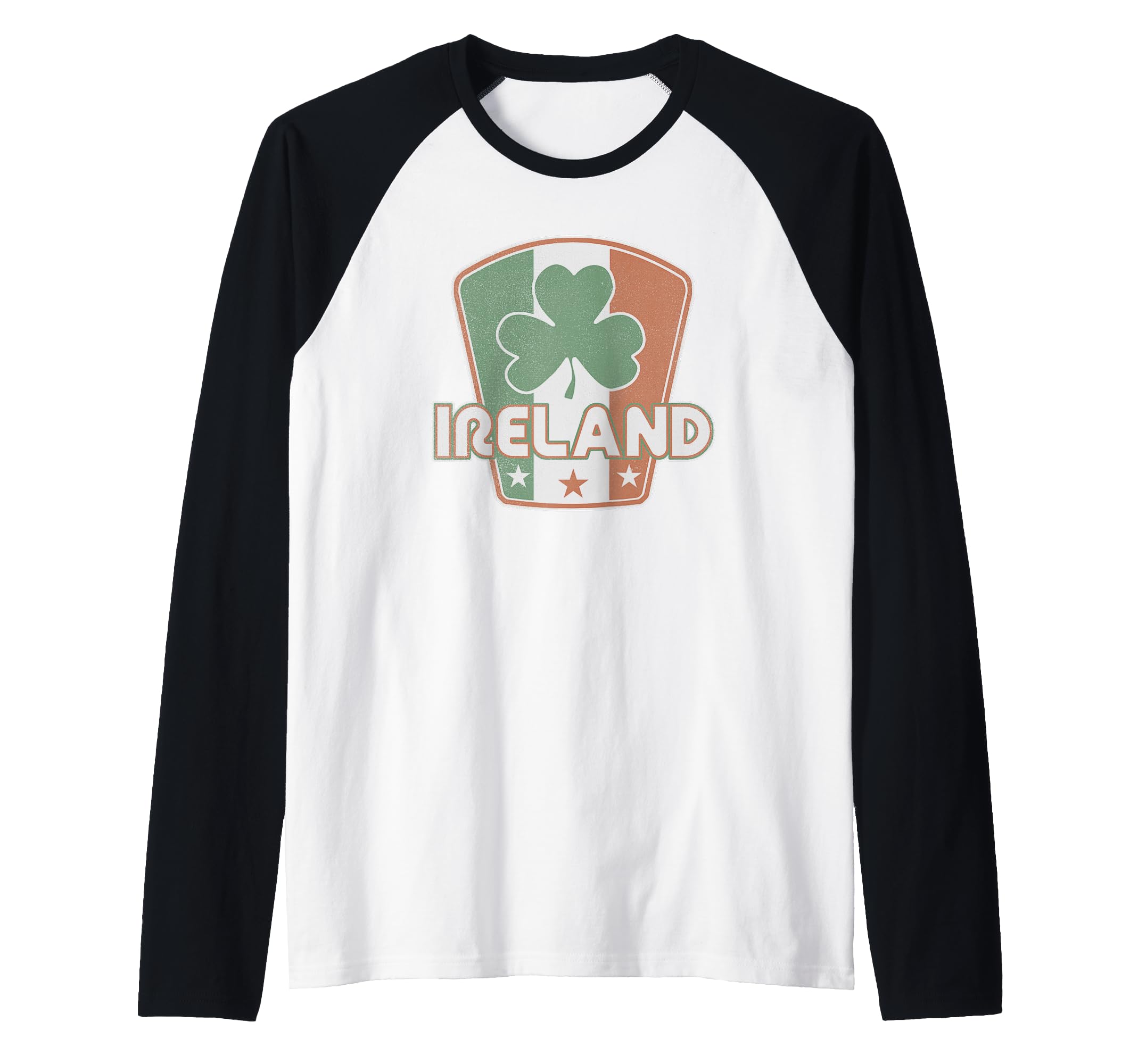 Trendy Ireland Vintage Crest Raglan Baseball Tee