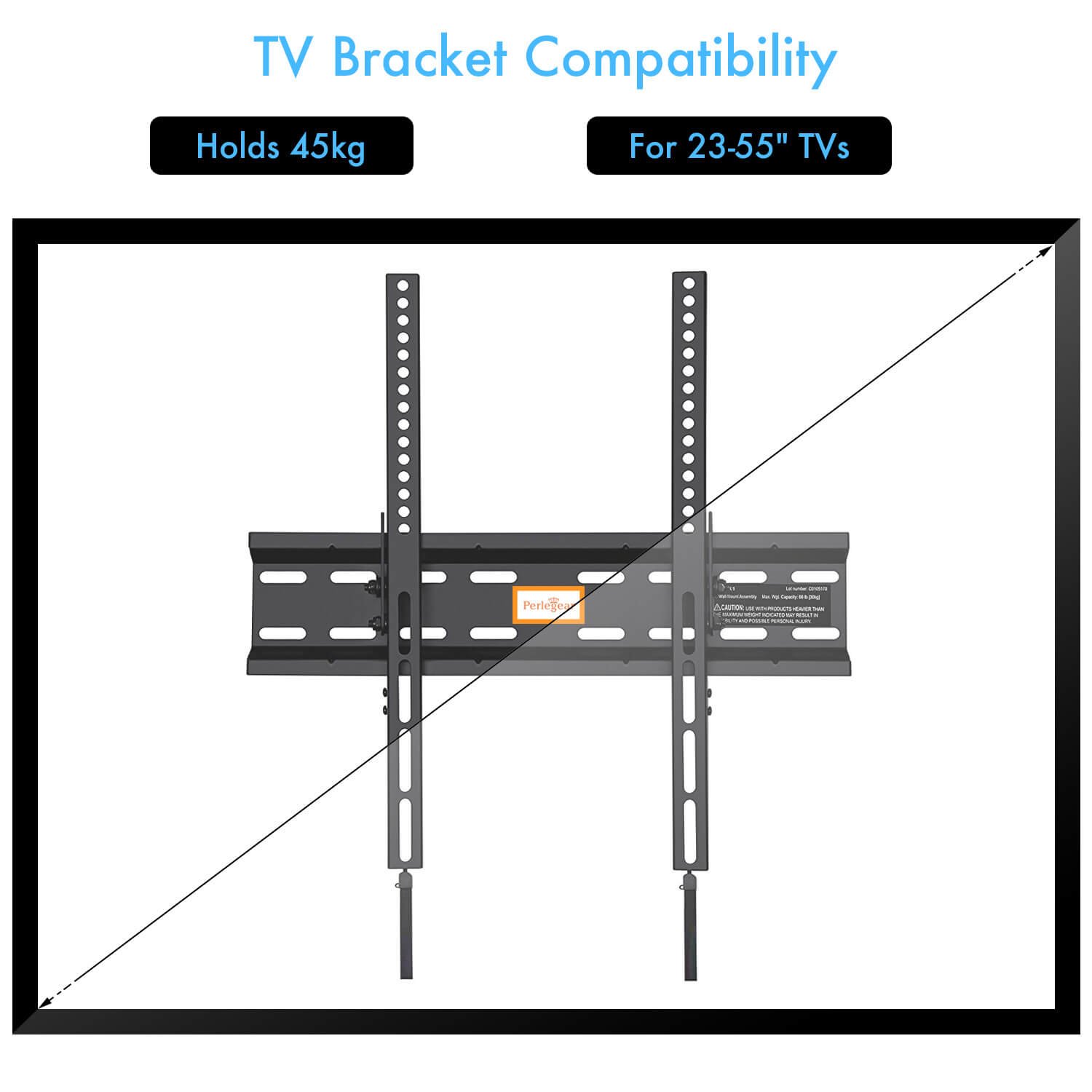 Perlegear TV Tilt Wall Bracket, Reduces Glare & Adds Space To Your Home! Safely Holds 30KG & Fits Most 23”-55” TVs! Tilt TV Wall Mount Improves Viewing Angles & Reduces Neck Pain! Easy Assembly, Quality Tilt Wall Bracket!