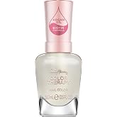Sally Hansen Color Therapy Nail Polish | Biotin, Argan Oil, Long Lasting, Healthy Nails, Nail Strengthener, Sheer | 111 Fluer-t | Light Ivory Pearlescent Nail Color