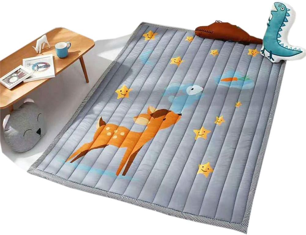 YOHA Baby Boys Play Mat Infant Thick Crawling Mat Rug Cute Kids Girls Playing Blanket Carpet Non-Slip Nursery Rugs Décor,Deer