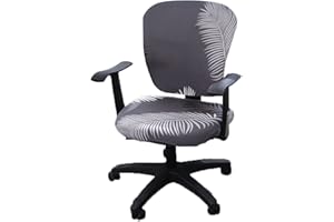 mmcrz Office Computer Chair Covers, Split Stretchable Seat Cover Removable & Washable Rotating Chair Protective Slipcover