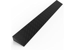 Henka 2.4" Rise Threshold Ramps for Doorways, Wheelchair Ramp for Home Steps, Door Threshold Ramp with Anti-Slip Surface (Color: Black, Size: 39x5.1x2.4in)