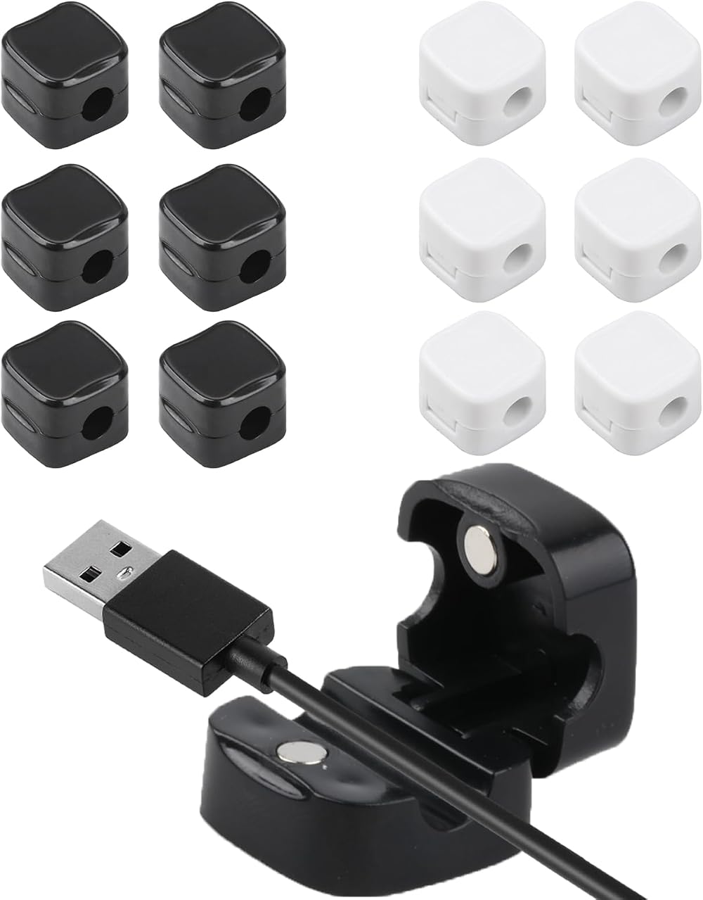 QiXinGYL 12 Pcs Magnetic Cable Clips Desk Wire Cord Management Organizer Holder