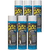 Flex Seal, 14 oz, 6-Pack, Brite, Stop Leaks Instantly, Waterproof Rubber Spray On Sealant Coating, Perfect for Gutters, Wood, RV, Campers, Roof Repair, Skylights, Windows, and More