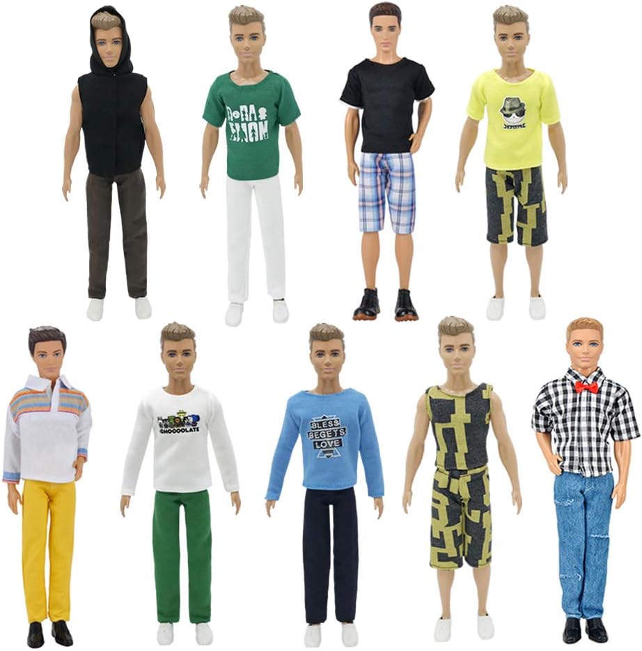 Nounita 3 Sets Casual Wear Doll Clothes Jacket Pants Outfits Compatible with 12 inch Boy Dolls Gift