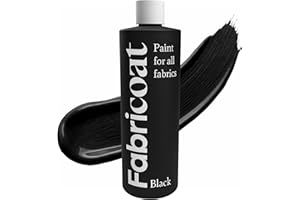 Fabricoat Black Fabric Upholstery Paint & Dye | 250ml / 8.5 fl oz | Black - Restore or Change Color of Couches Chairs Upholstery Car Interiors Clothing - Soft Flexible Finish