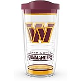 Tervis Made in USA Double Walled NFL Washington Commanders Tradition Insulated Tumbler Cup Keeps Drinks Cold & Hot, 16oz, Classic