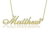 AOLO Matthew Heart Name Necklace 18k Gold Plated
