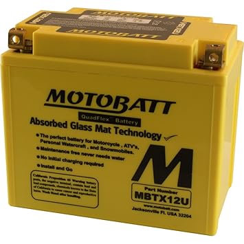 Amazon.com: MotoBatt MBTX12U (12V 14 Amp) 200CCA ...