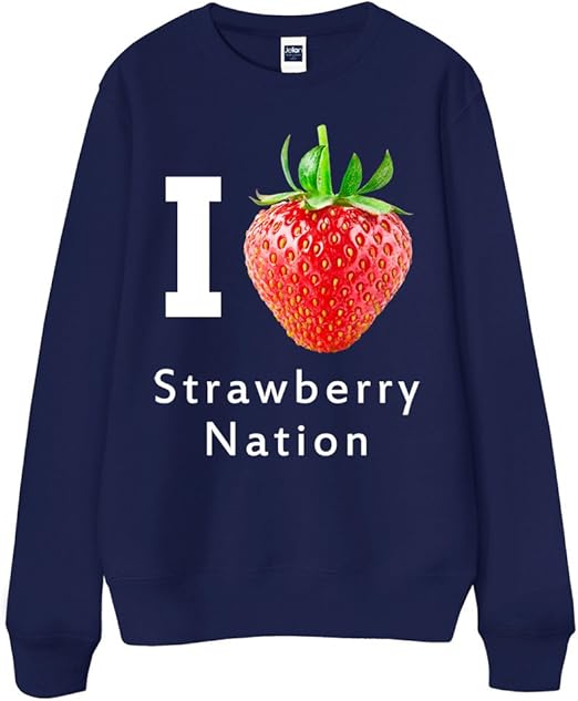 Amazon ノーブランド品 苺 いちご ネイビー Mサイズ メンズスウェット 服 ファッション小物 通販