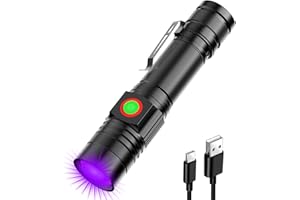 Hoxida Flashlight UV Black Light, Rechargeable UV Flashight 365nm, Blacklight Flashlight Dog/Cat Pet Urine Detector, Scorpion, Bed Bug, Resin Curing, Dog Stain