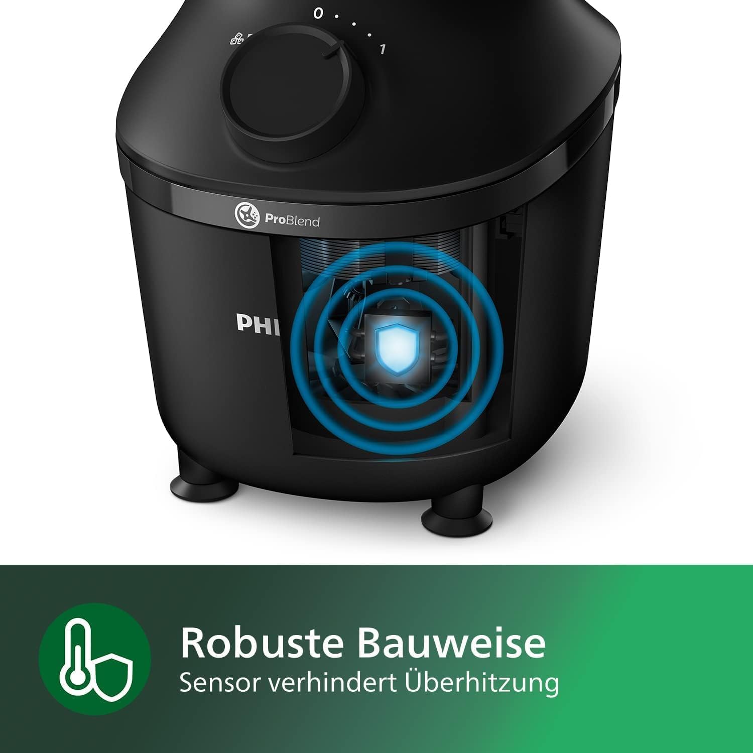 Philips HR2041/41 Standmixer (450 Watt, ProBlend-Technologie, 1,9 Liter Kunststoffbehälter, inkl. Trinkflasche) schwarz 3