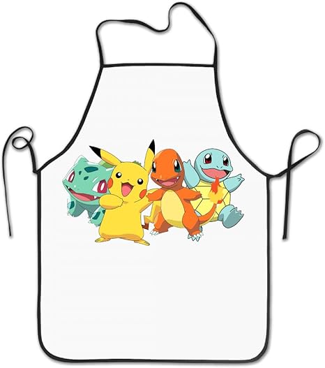 Amazon 調節可能なエプロンドレスpokemon Pikachuヒトカゲゼニガメ ポケモン One Size ブラック Refe Ffgd エプロン オンライン通販