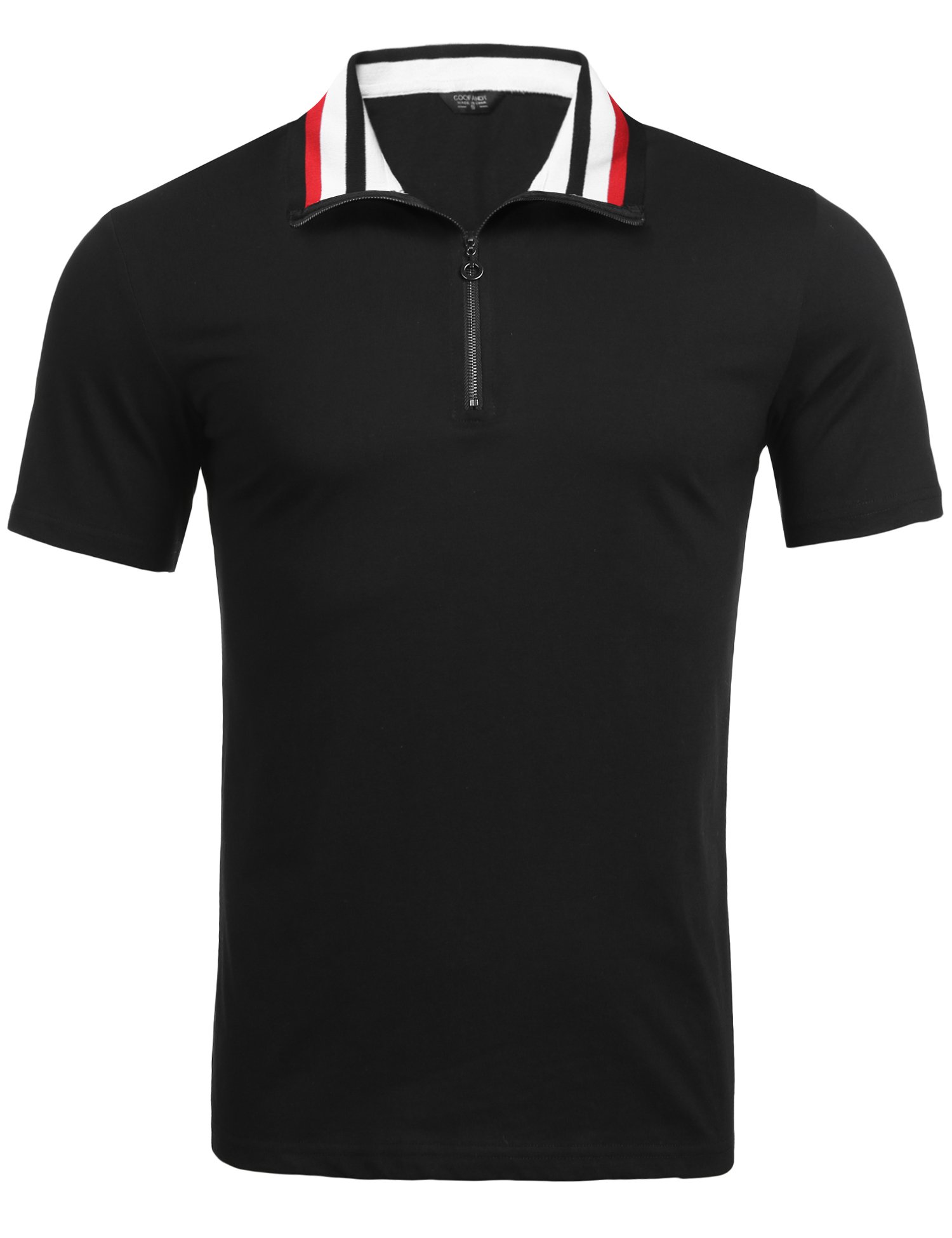 COOFANDY Men's Short Sleeve Polo Shirts Slim Fit Golf Shirt Quarter Zip