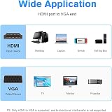 HDMI to VGA Adapter 1080P Male to Female Converter with Audio Output for Laptop view 2