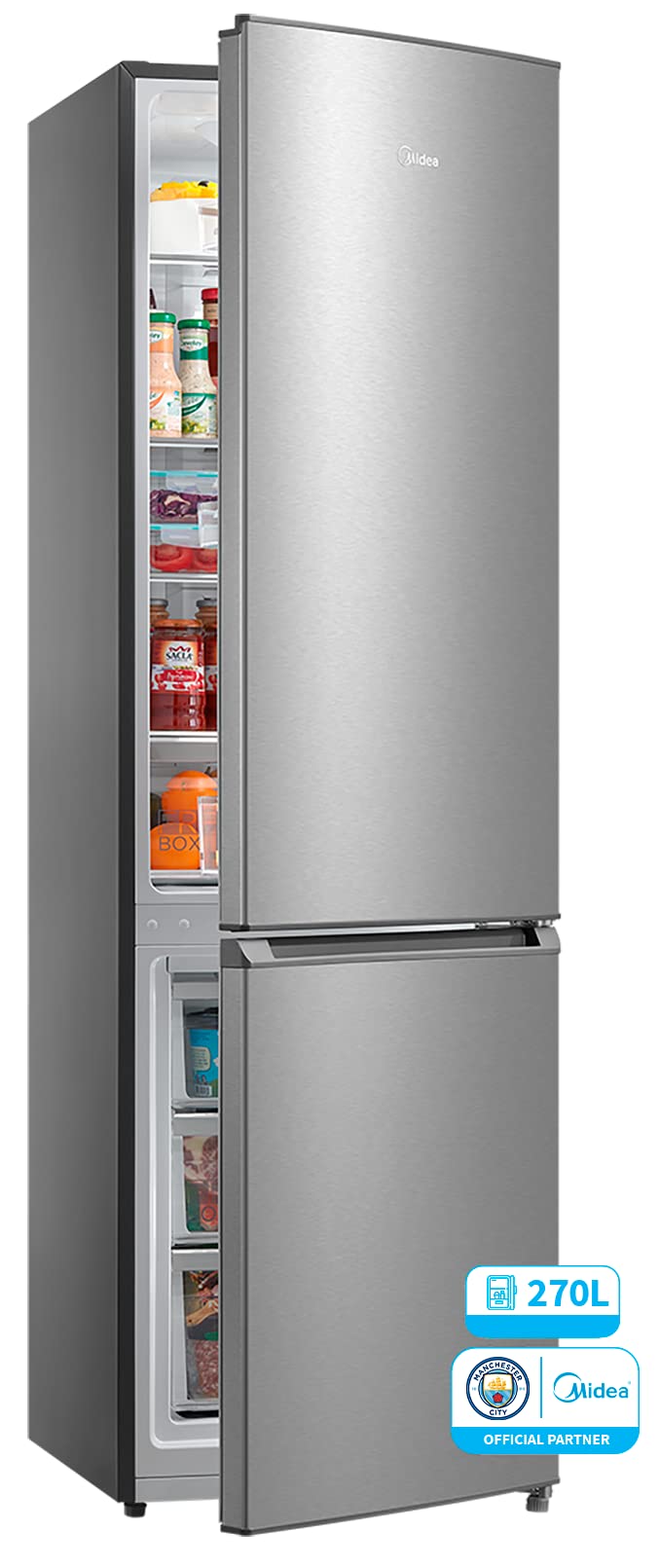 MIDEA-Frigorifico-Combi-No-Frost-55-cm-ancho-x-180-cm-Inox-Nevera-combi-libre-instalacion-199-L-71-L-Congelador