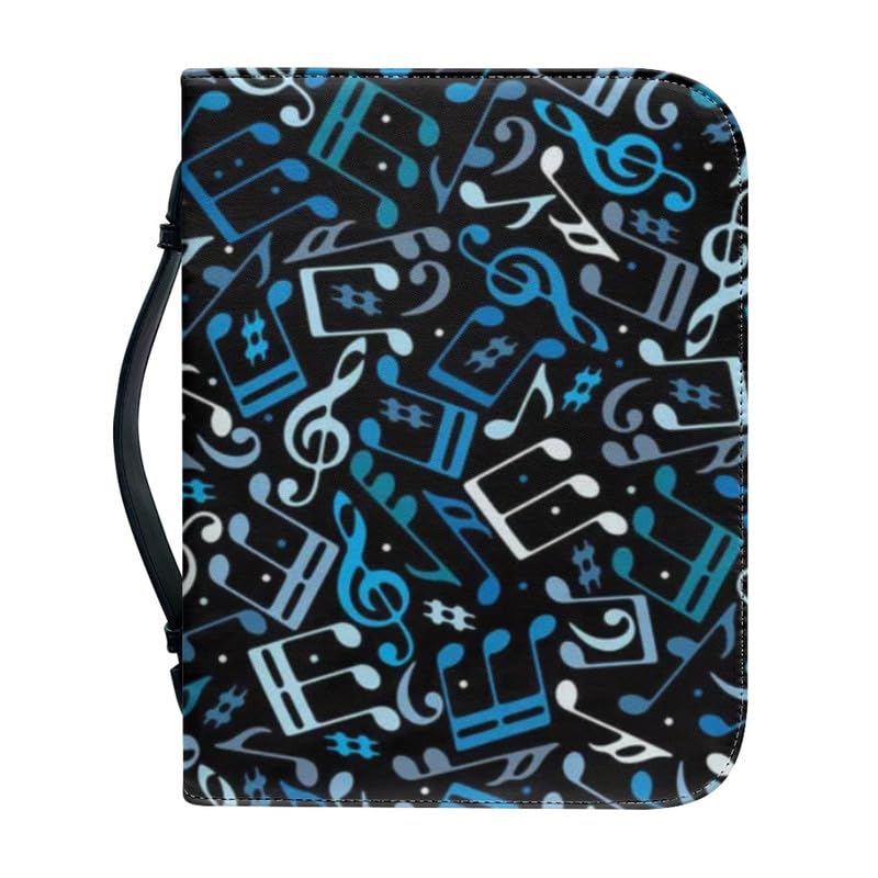 Garronmavis Musical Notes Painting Bible Cover for Men Women, Artistic Music Score Bible Case, Song Staffs Bible Book Covers - M