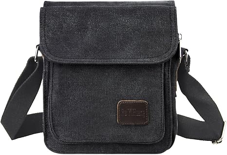 Amazon Co Jp メッセンジャーバッグ メンズ 丈夫 汚れに強い 帆布バッグ タテ ショルダーバッグ ワンショルダー ボディバッグ 斜めかけ バッグ 旅行小物 男士バッグ お出かけ用 レジャー 黒 ホーム キッチン