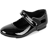 DWBH Easy Strap Tap Shoes Dance for Girls and Boys Slip On Kid Dance Shoe for Toddler/Little Kid/Big Kid