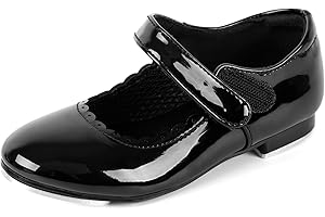 Easy Strap Tap Shoes for Girls and Boys Slip On Kid Dance Shoe for Toddler/Little Kid/Big Kid