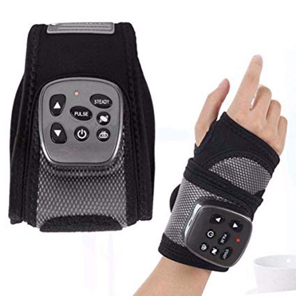 Portable Electric Rechargable Wrist Massager with Heating Vibration Wrist Brace Hand Compression Carpal Tunnel Wrist Support