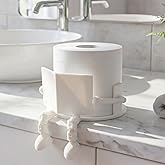 Ferrochef Funny Toilet Paper Holder Stand, White, Regular Style | Reading Man Toilet Paper Storage for Bathroom Decor, Creative Unique Bathroom Decorating Ideas & Fun Home Decor