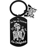 Yoxiumi Gothic Stocking Stuffers Goth Stocking Stuffers Spooky Gifts for Women Gothic Gift for Girls Goth Keychain Goth Stuff Halloween Keychain Horror Spooky Key Chain Skeleton Skull Accessories
