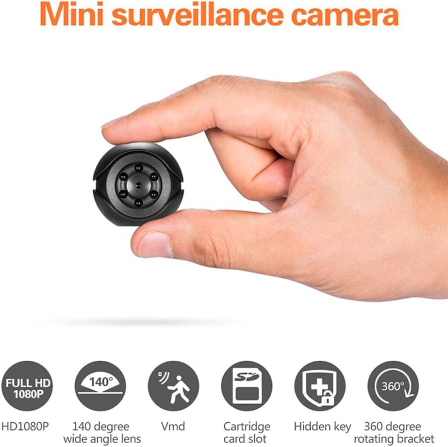 Mini Hidden Camera HD 1080P Spy Secret Security Camera Nanny Cam Portable Video Recorder with Night Vision,Motion Detection and Loop Recording for Home Car (Support 32G SD card,NOT INCLUDE)
