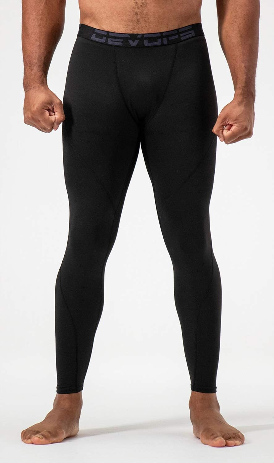 DEVOPS Men's Thermal Compression Pants, Athletic Leggings Base Layer Bottoms (2 Pack): Clothing