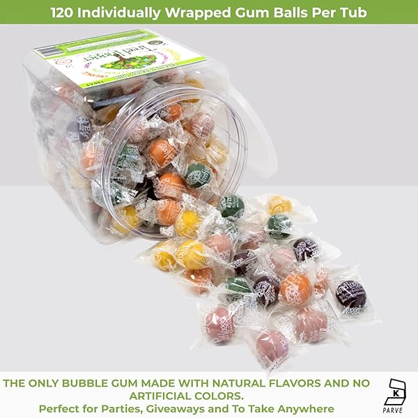 TREE HUGGER BUBBLE GUM, CITRUS BERRY, NATURAL FLAVORS, NO ARTIFICIAL COLORS, 120 COUNT TUB