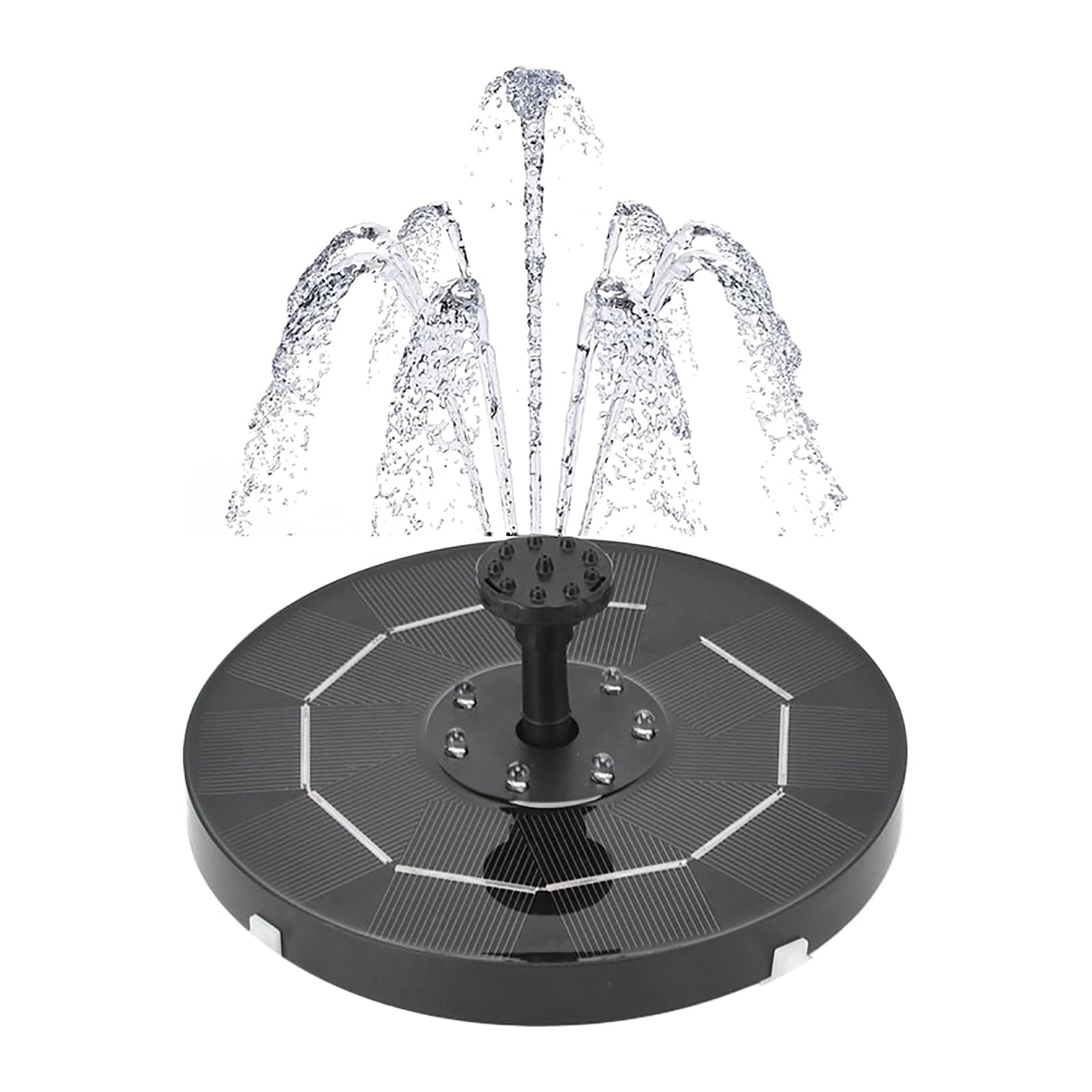 BigKing LED Solar Fountain, Modern and Decorative, Black, Solar Fountain Pump, 7 LED Breathing Lights, 3.5W, 130cm Max Height