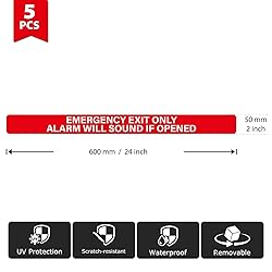 YIKIADA 5 Pack Emergency Exit Only Alarm Will Sound