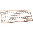 OMOTON Bluetooth Keyboard Compatible with Mac, Compact Wireless Keyboard Compatible with MacBook Pro/Air, iMac, iMac Pro, Mac Mini/Pro Laptop and PC, Gold