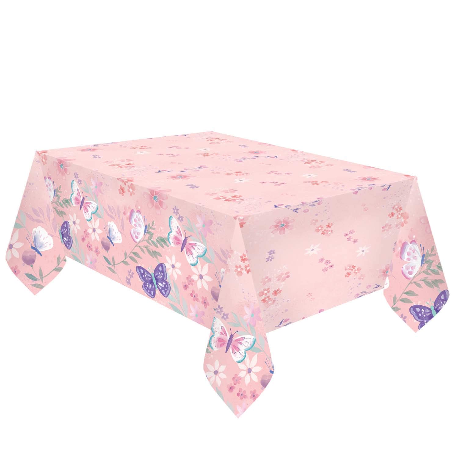 amscan 9909724 Tablecloth Flutter Paper Size 120 x 180 cm Butterflies Children's Birthday Party