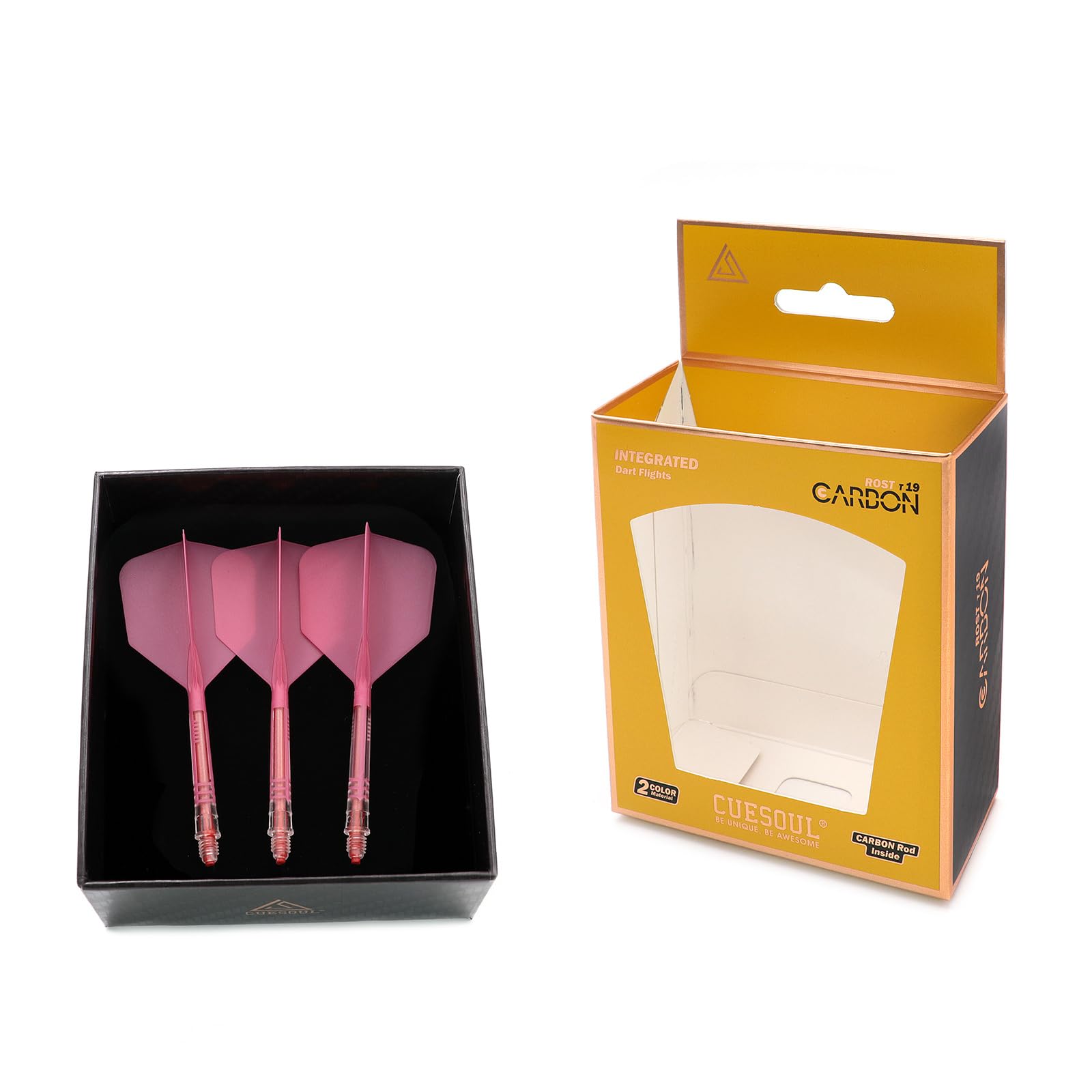 CUESOUL ROST T19 Carbon Integrated Dart Shaft and Flight Big Wing Shape,Set of 3 — image 1